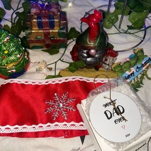 Festive Red and White Holiday Decor Set